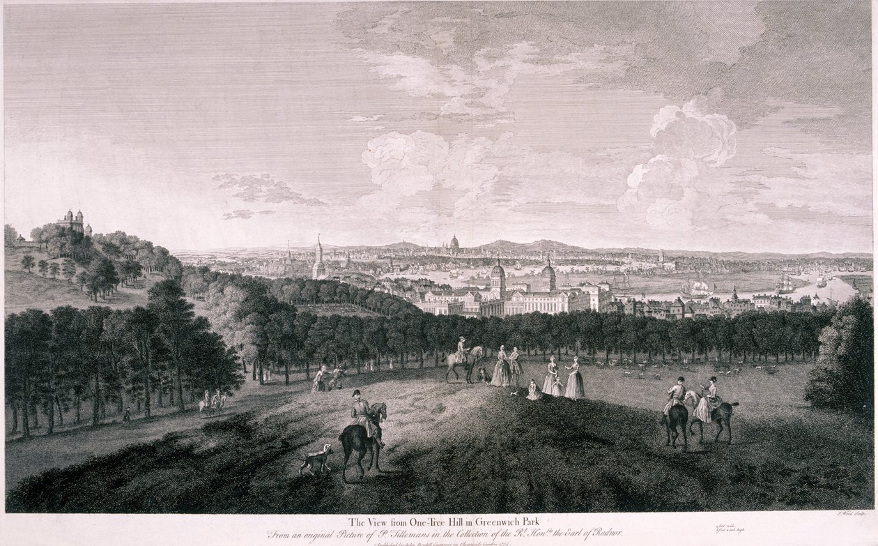 Vue depuis Greenwich Park, Londres, vers 1774 - I Wood