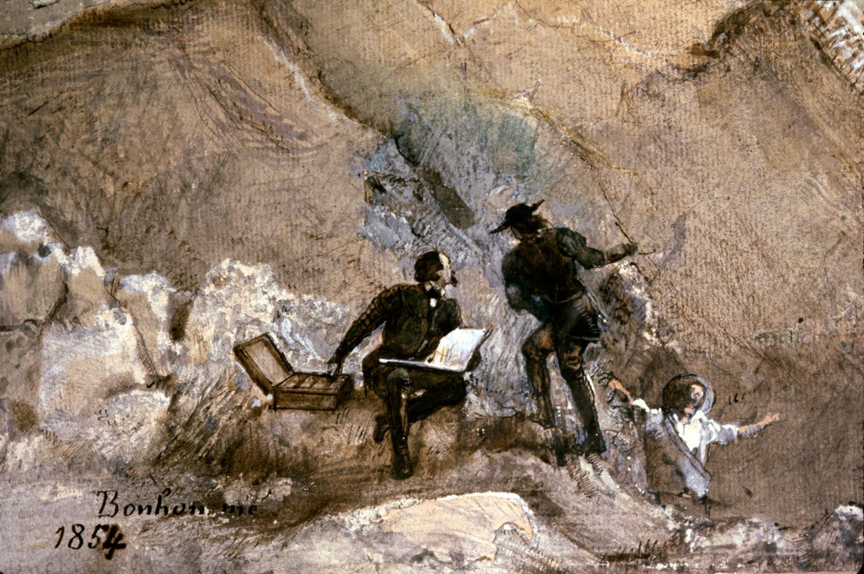 Ignace François Bonhomme peignant en plein air - Ignace Francois Bonhomme