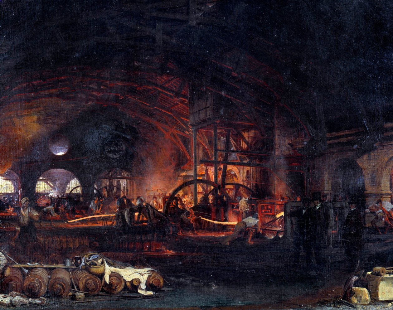 Révolution industrielle : La grande forge de Fourchambault (détail) - Ignace Francois Bonhomme