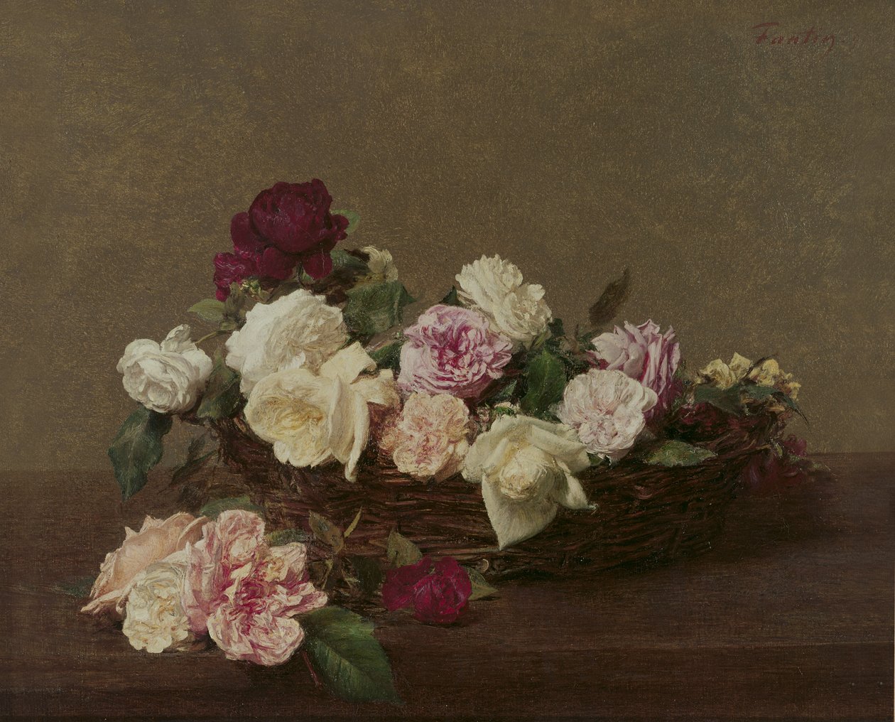 Un panier de roses, 1890 - Ignace Henri Jean Fantin Latour