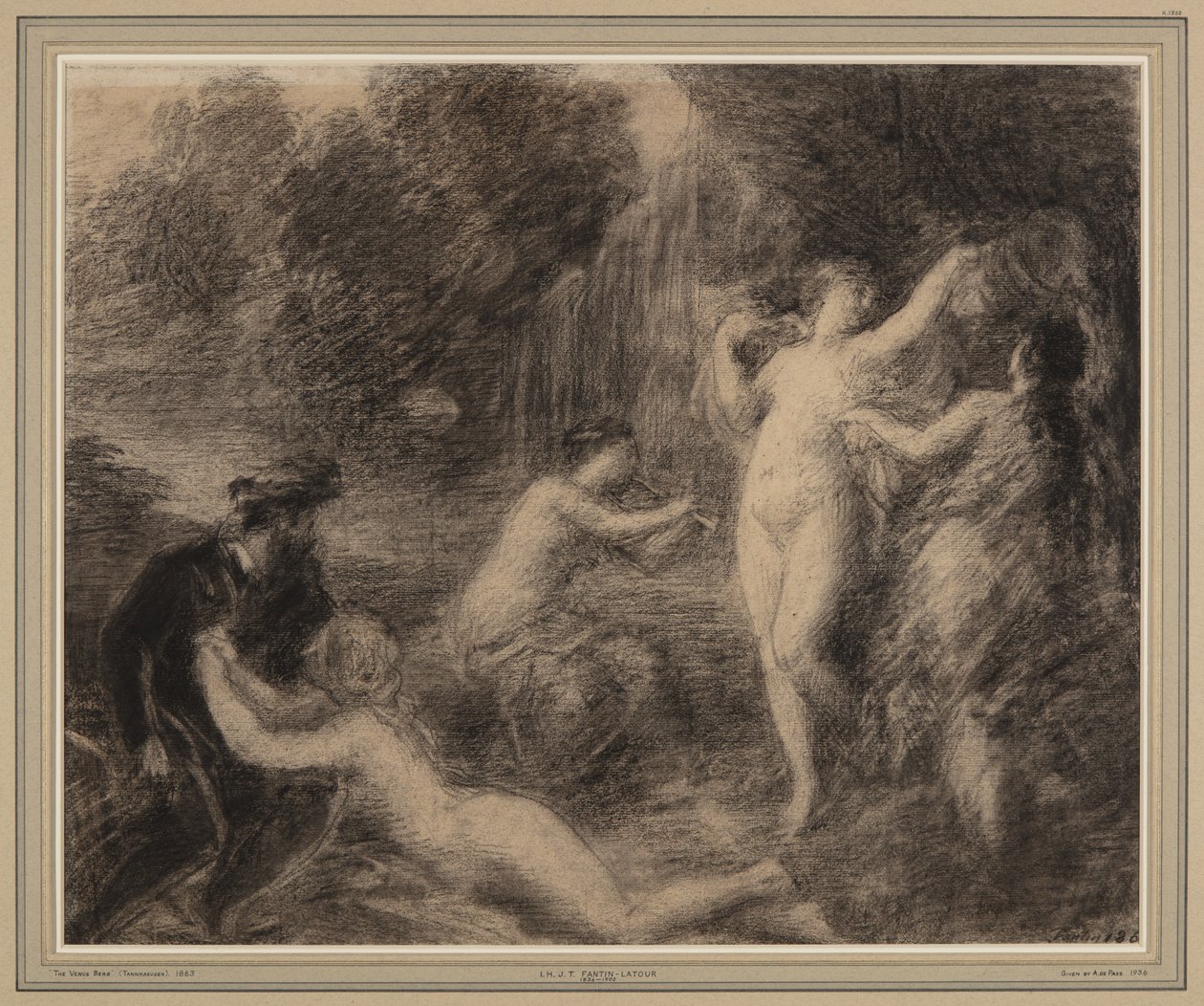 Tannhäuser au Venusberg (craie sur papier) - Ignace Henri Jean Fantin Latour