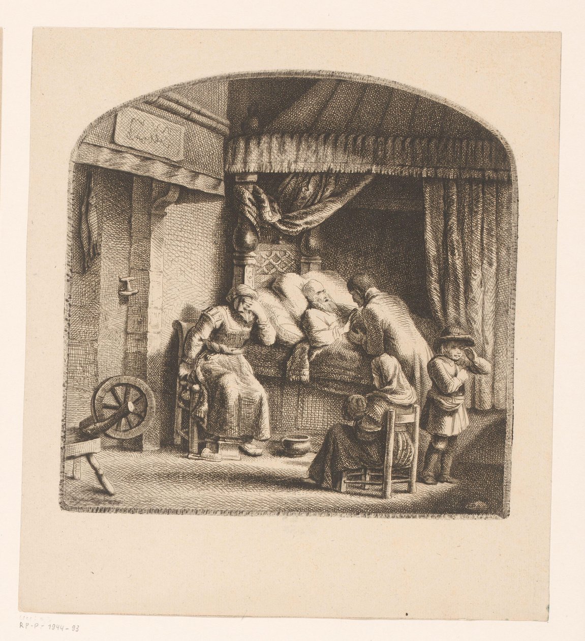 Vieil homme sur son lit de mort - Ignace Joseph de Claussin (attributed to)