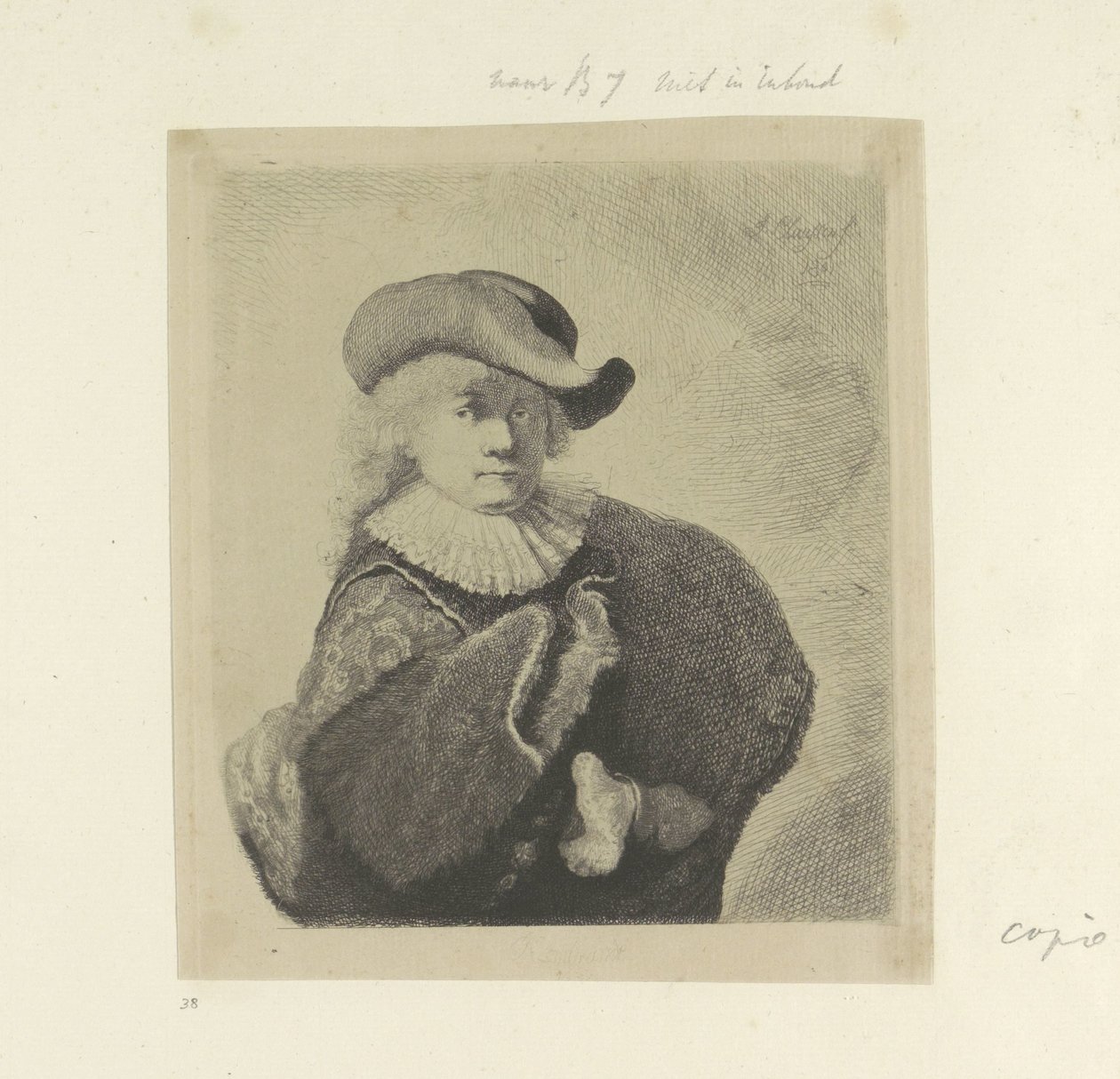 Autoportrait avec chapeau à large bord et manteau brodé - Ignace Joseph de Claussin