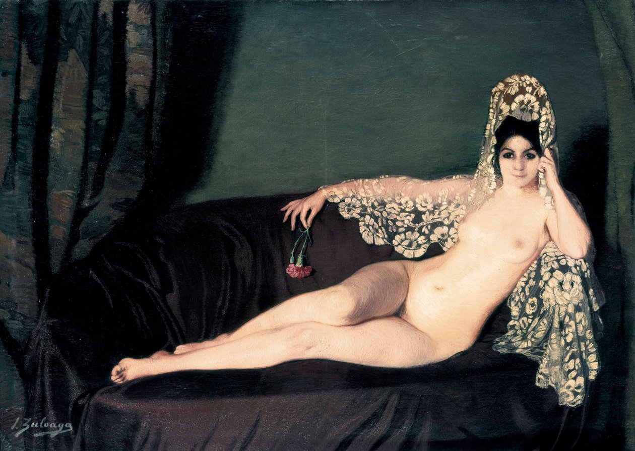 Nu féminin - Portrait de la comtesse Anna princesse Brancoveanu (Brancovan) - Ignacio Zuloaga y Zabaleta