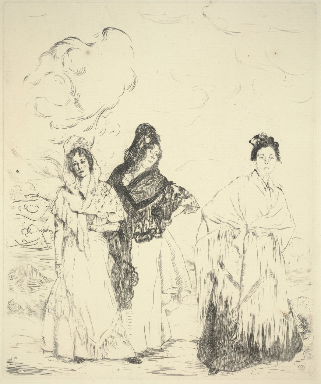 Las Manolas, vers 1899 (pointe sèche) - Ignacio Zuloaga y Zabaleta