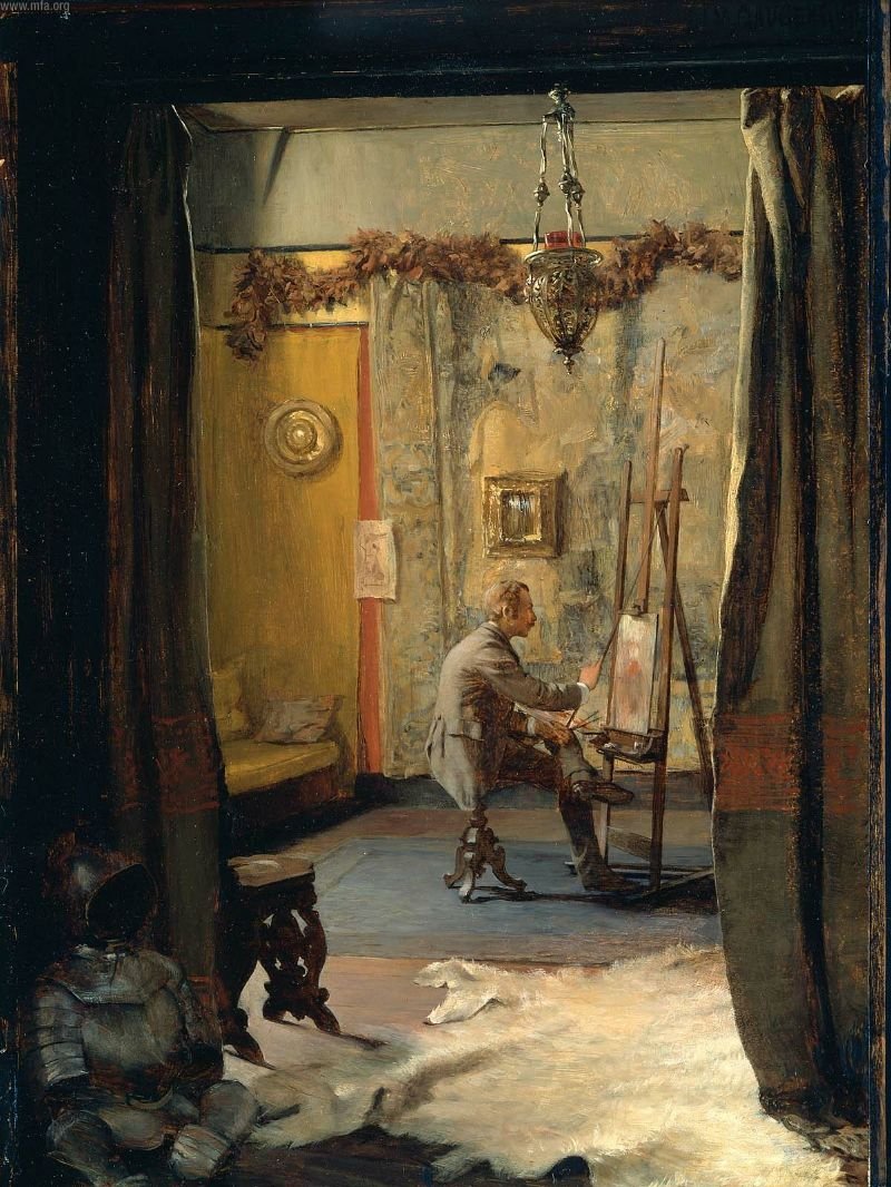 Son atelier, autoportrait - Ignaz Marcel Gaugengigl