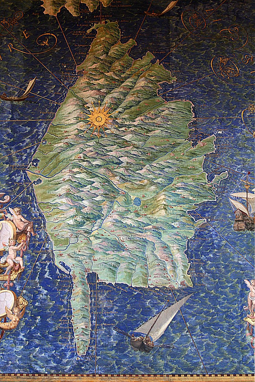 Carte de la Corse - La Galerie des Cartes - Musées du Vatican. - Ignazio Danti