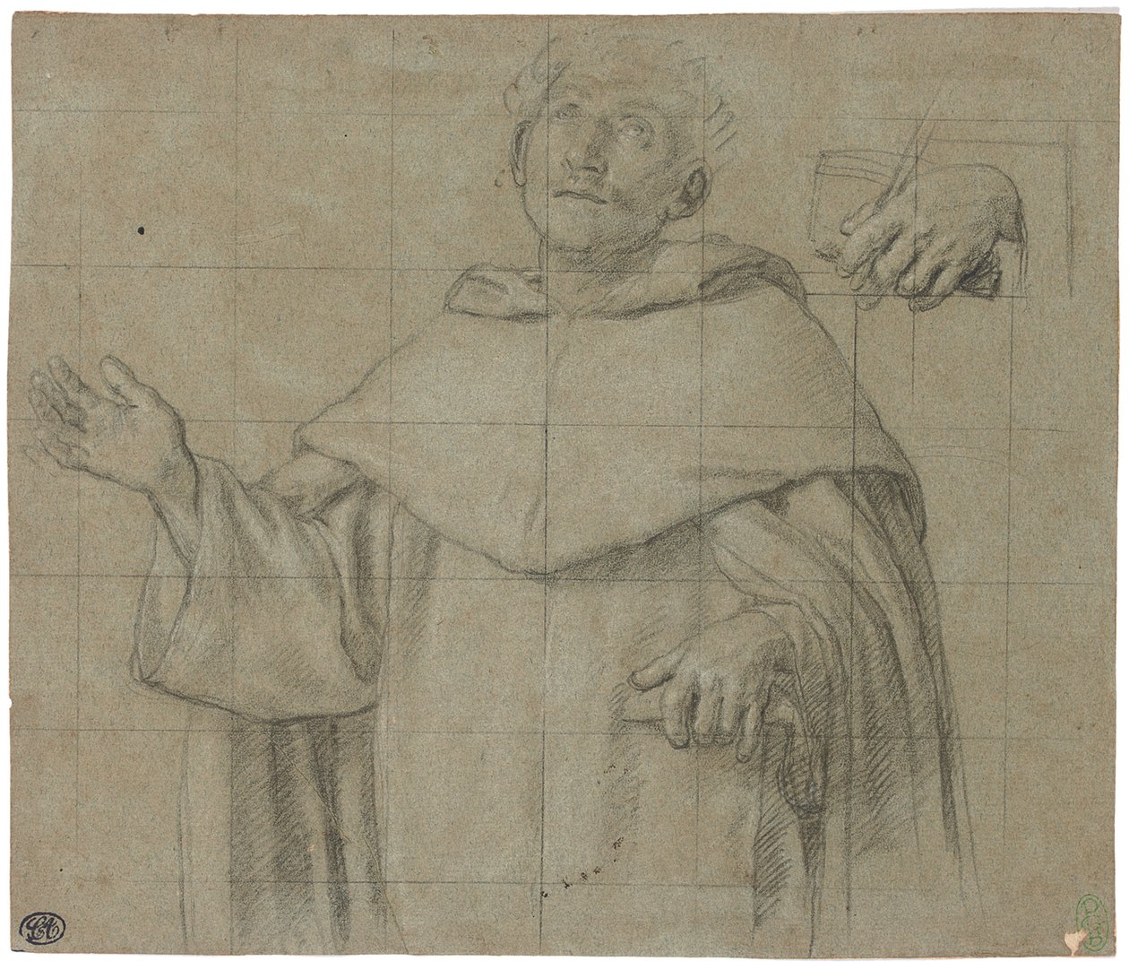 Un saint dominicain, peut-être Saint Pierre Martyr, mi-longueur, tenant un livre - Il Sassoferrato