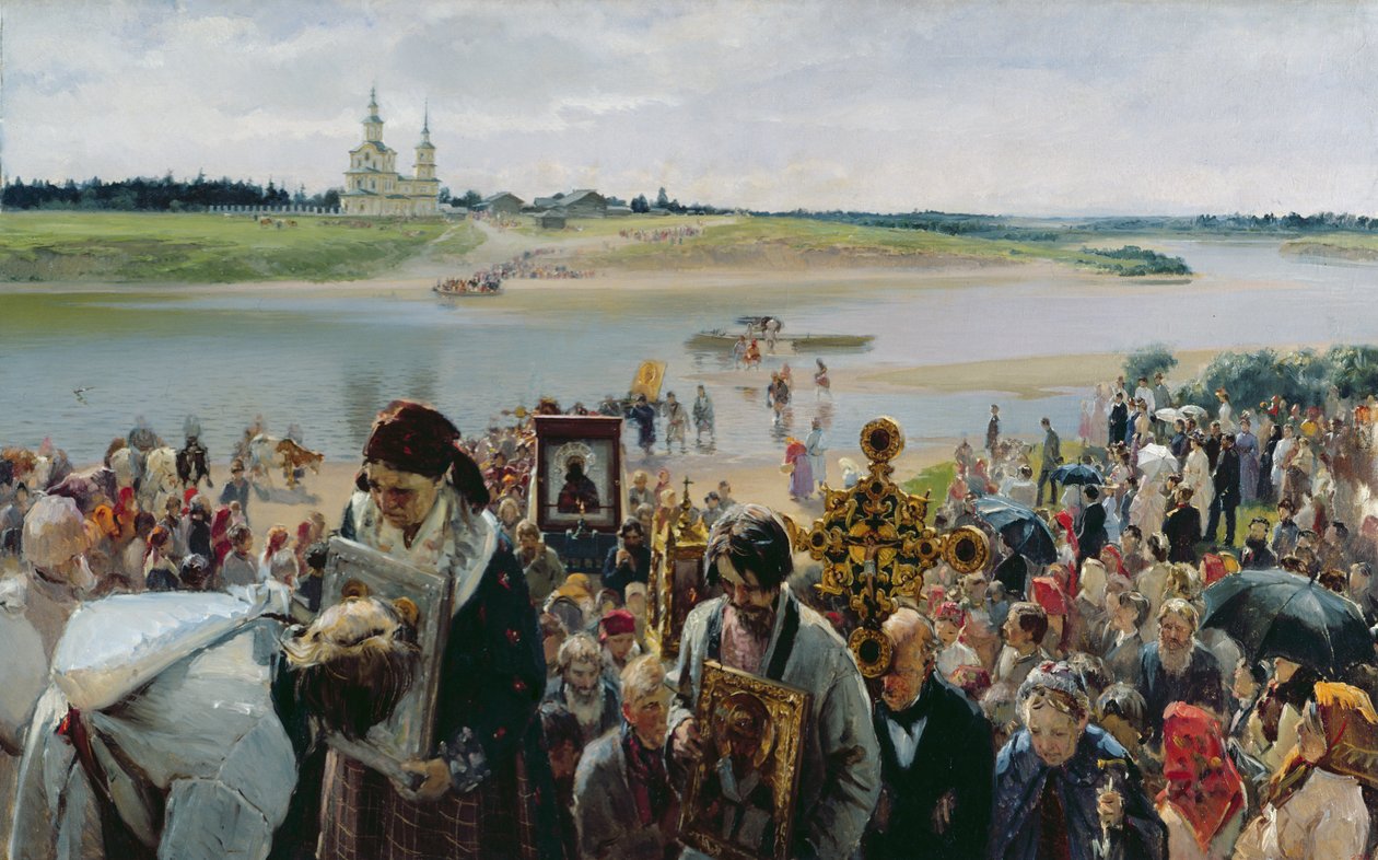 Une procession religieuse - Illarion Mikhailovich Pryanishnikov