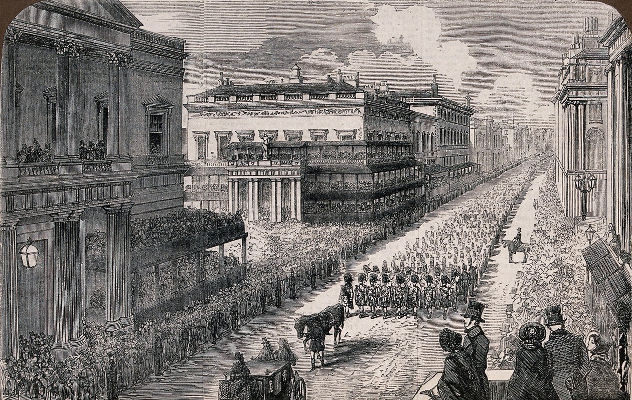 Funérailles de feu le duc de Wellington - La procession à Pall-Mall, 1852 S3 V0042000 V0042526 - Illustrated London News