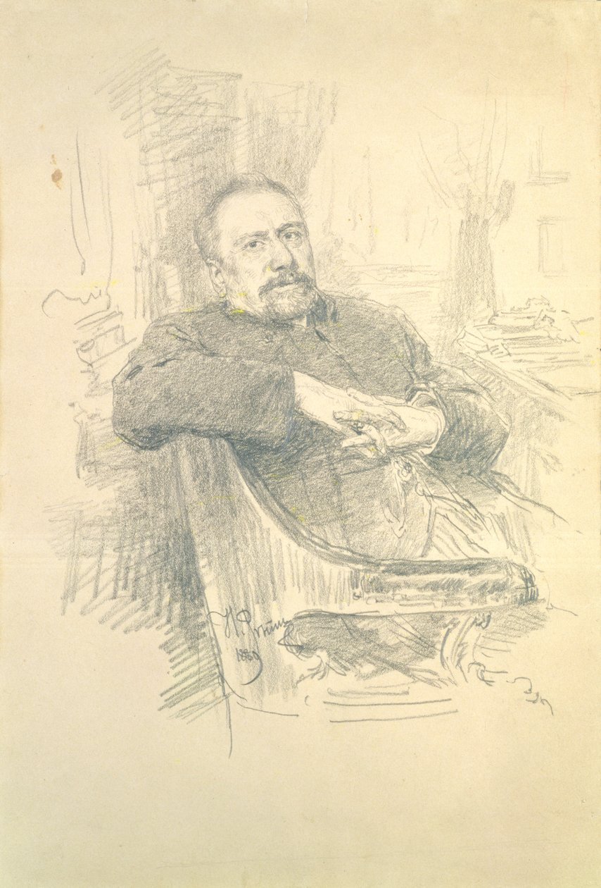 Portrait de Nikolaj Leskov (1831-95), 1889 - Ilya Efimovich Repin