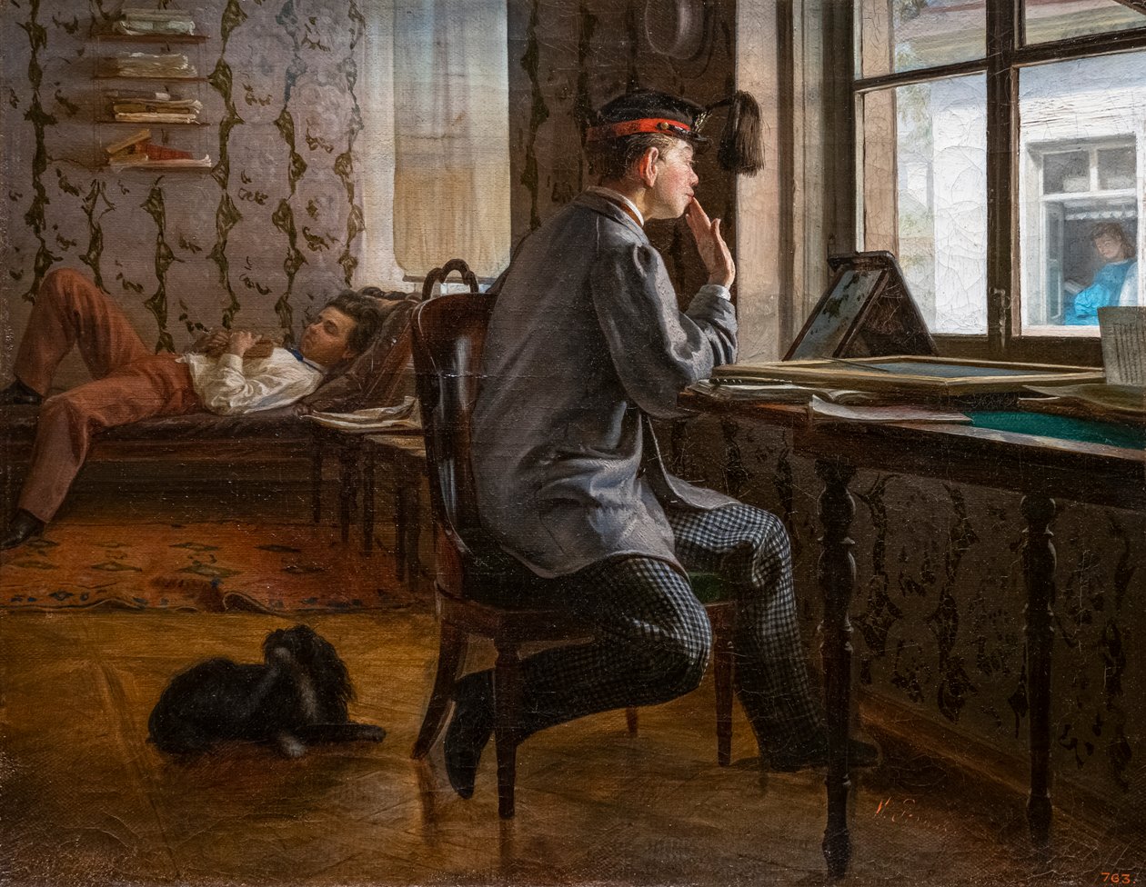 Étudiants Préparant un Examen - Ilya Efimovich Repin