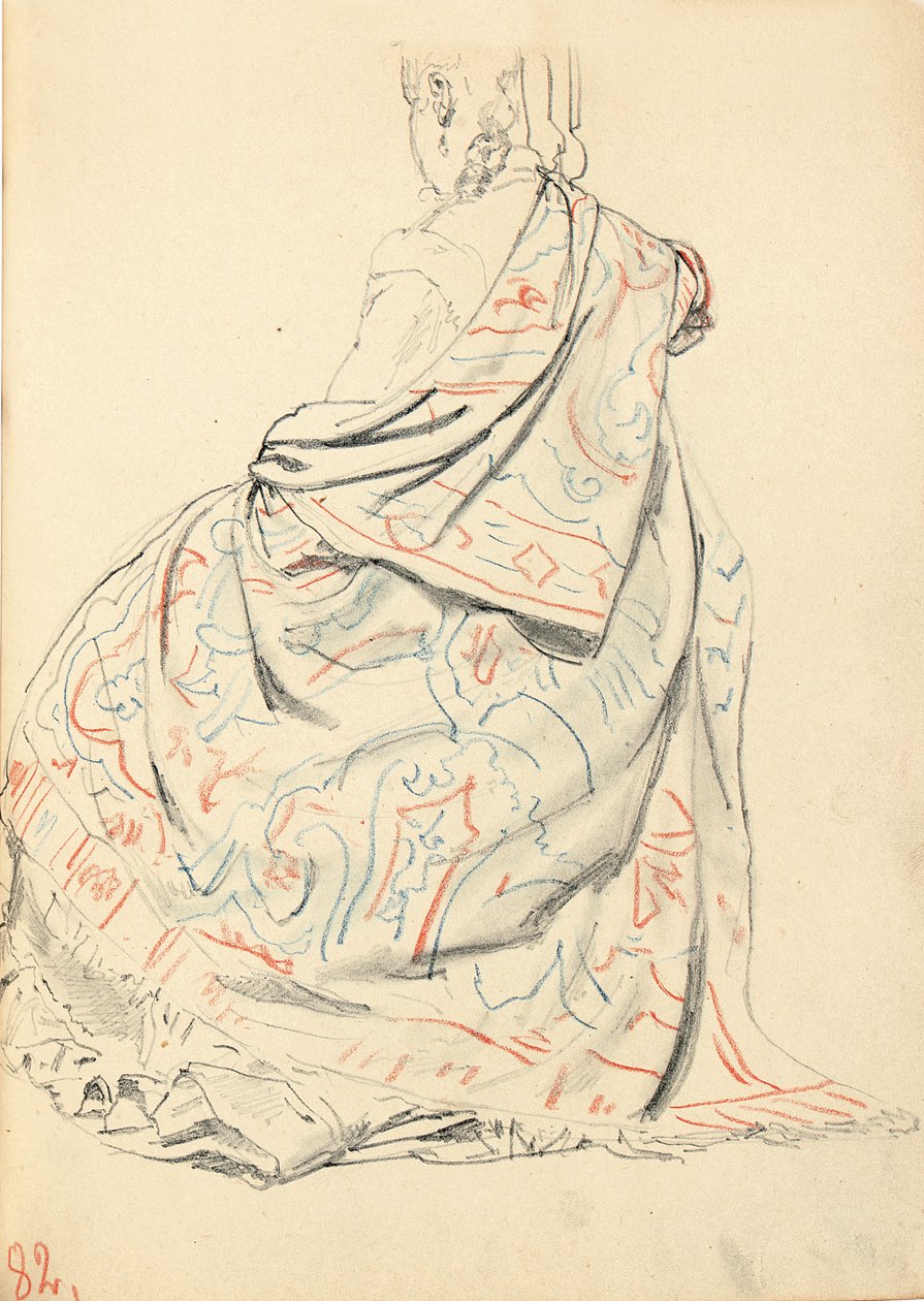 Étude pour "Un café parisien": Robe d
