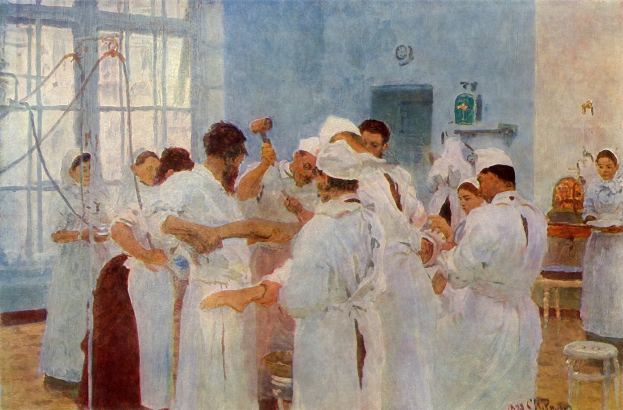Chirurgien Yevgeni Vasilyevich Pavlov dans la salle d