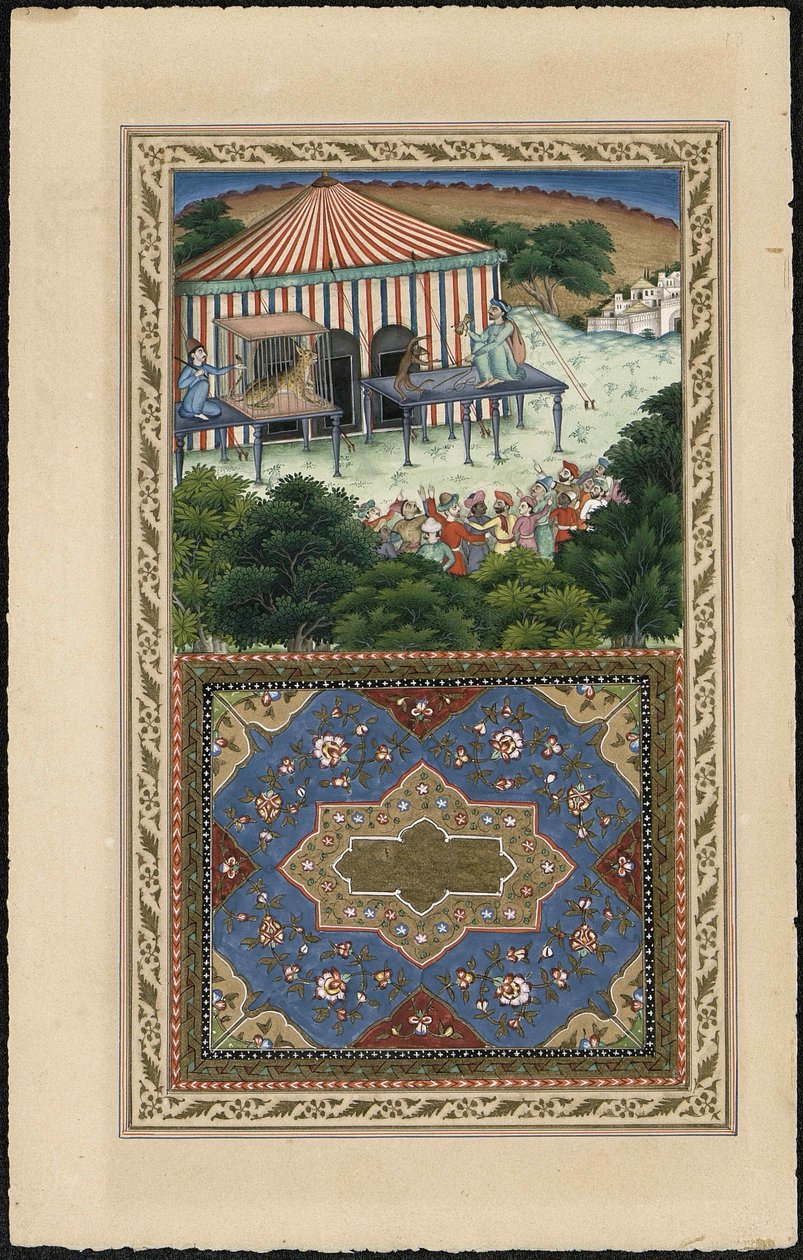Le Singe et le Léopard, 1837-1839 - Imam Bakhsh Lahori