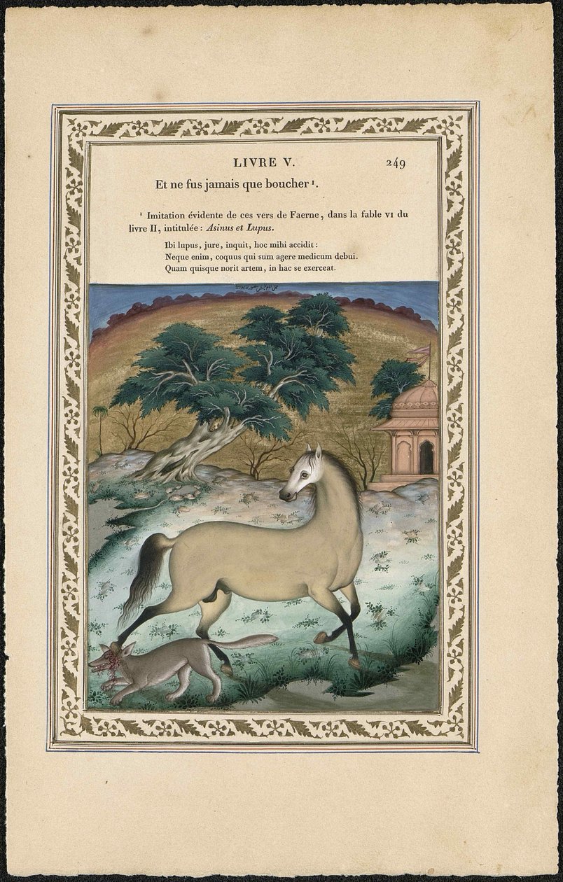 Le cheval et le loup, 1837-1839 - Imam Bakhsh Lahori