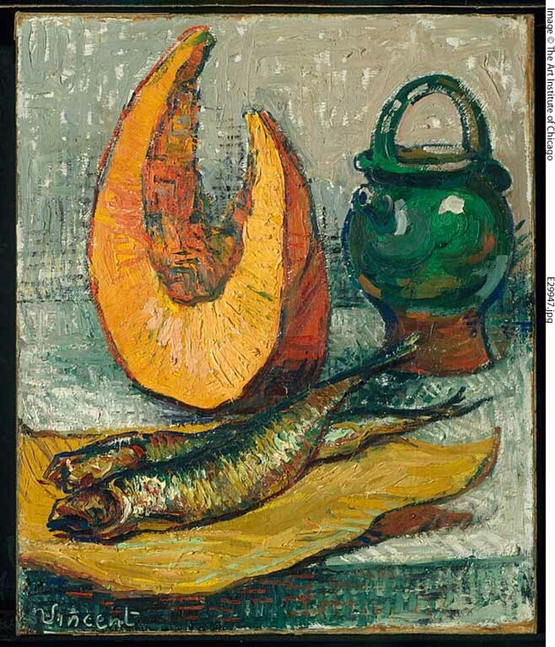 Nature morte : Melon, bocal à poisson - Imitator of Vincent van Gogh