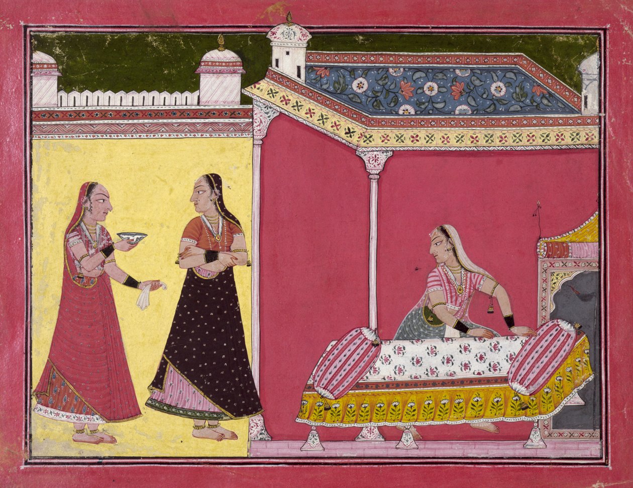 Préparation du lit, Bilaspur, vers 1690-1700 - Indian School