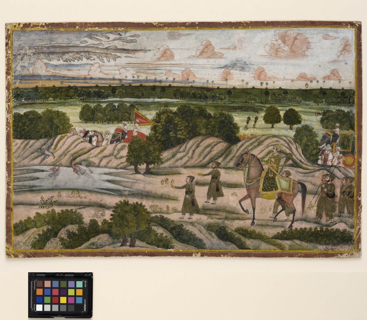 Un Nawab et ses serviteurs en expédition de chasse - Indian School
