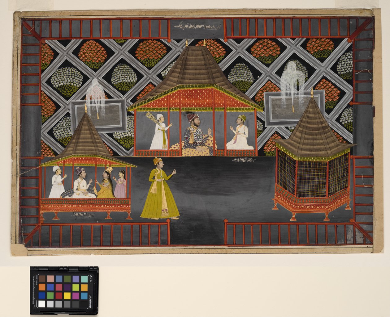 Un nawab et ses fils dans un pavillon de jardin, vers 1770 - Indian School