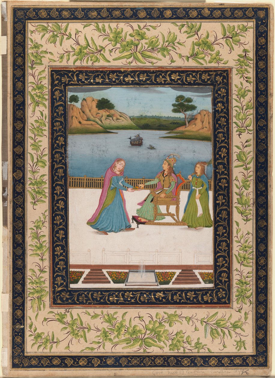 Une Femme est Servie des Fruits sur une Terrasse - Indian School