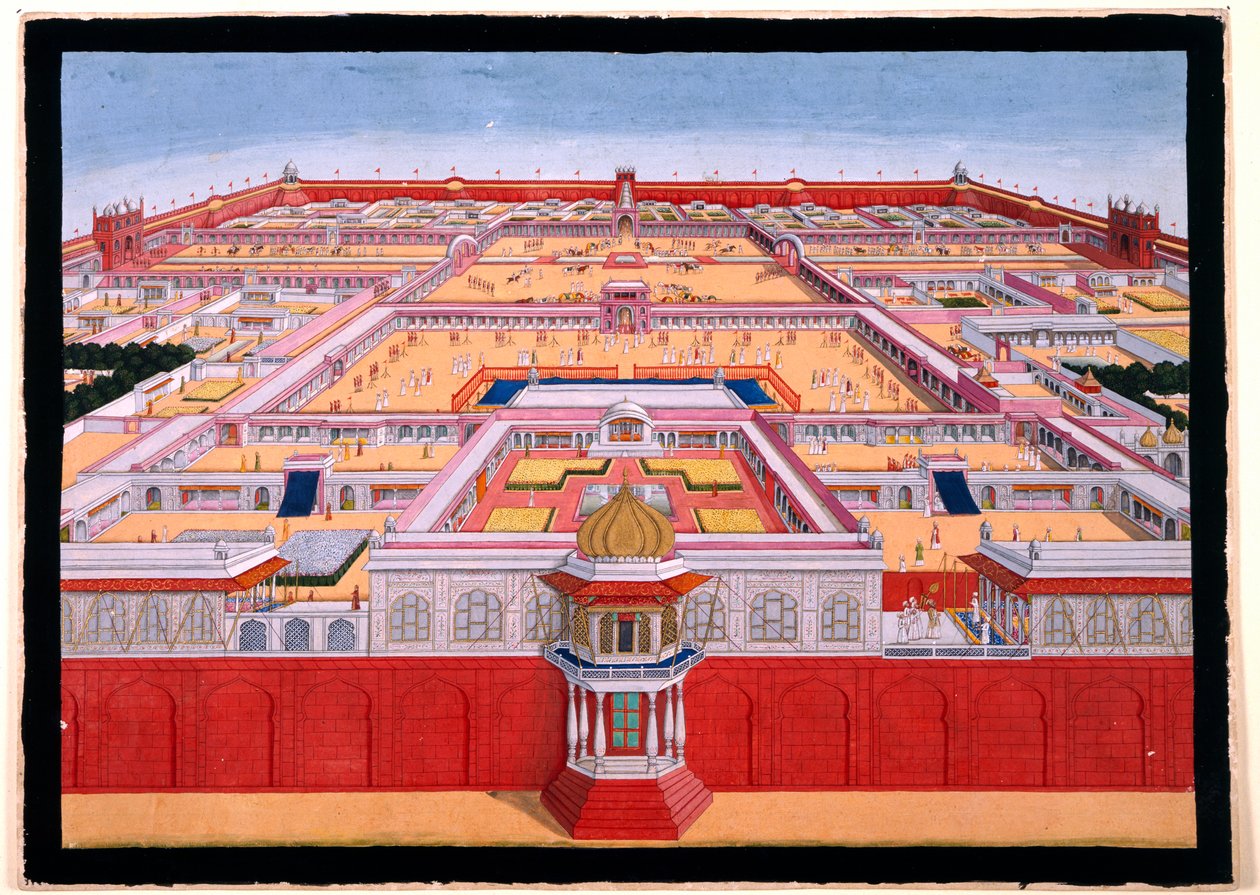Vue aérienne du Fort Rouge à Delhi depuis l