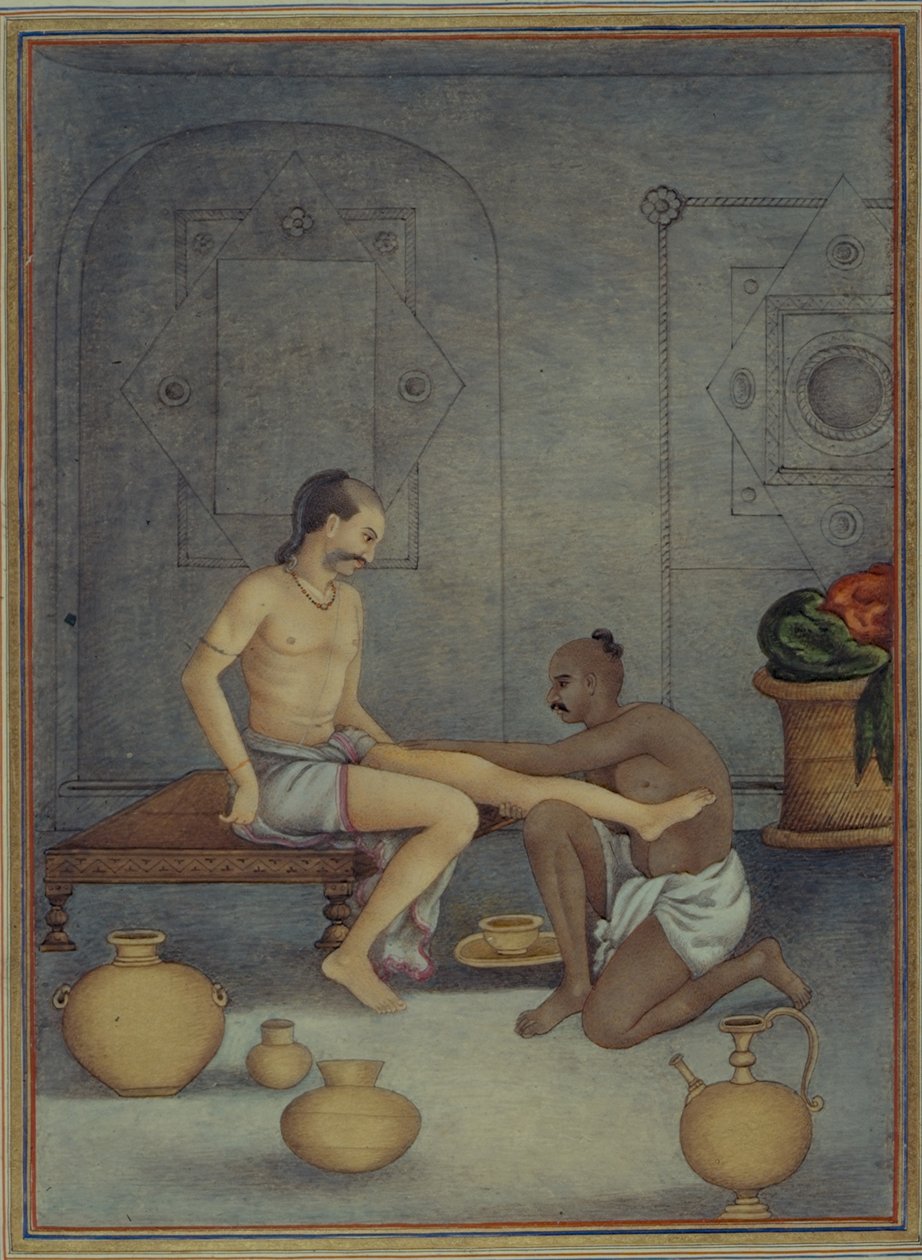 Un homme avec son serviteur Ghulam, de 