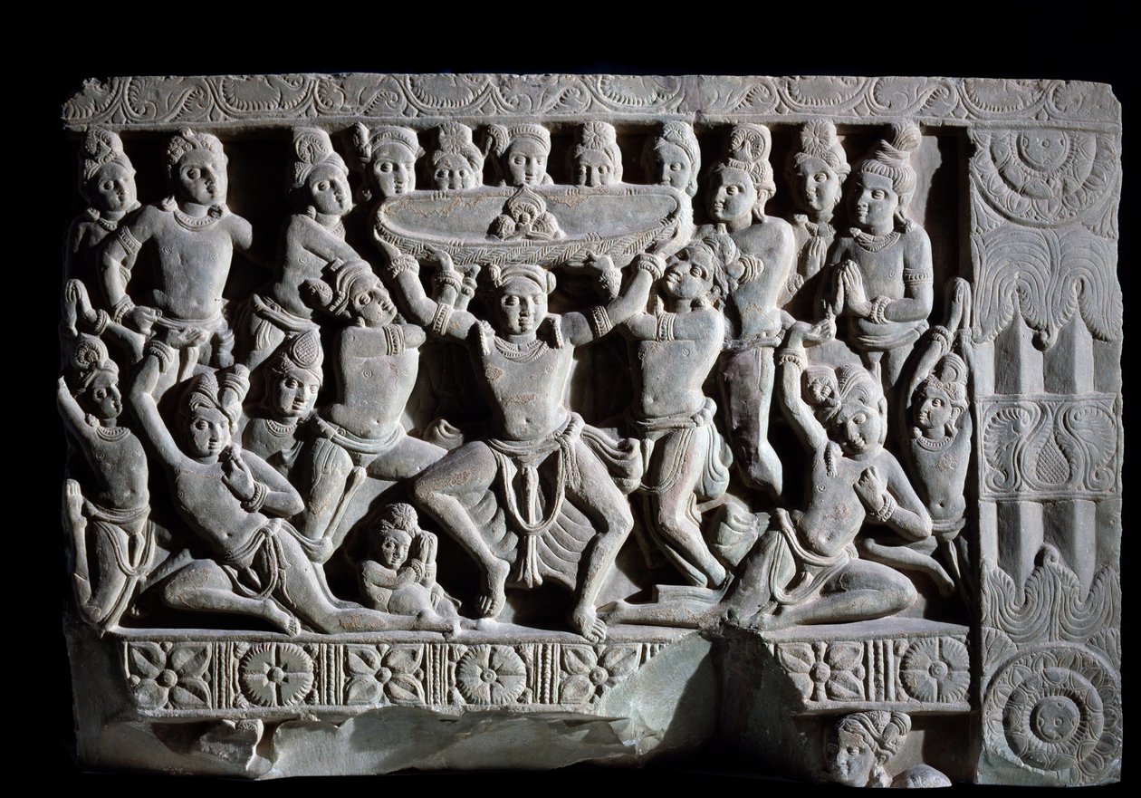 Adoration du turban (fragment de relief, 225-325) - Indian School