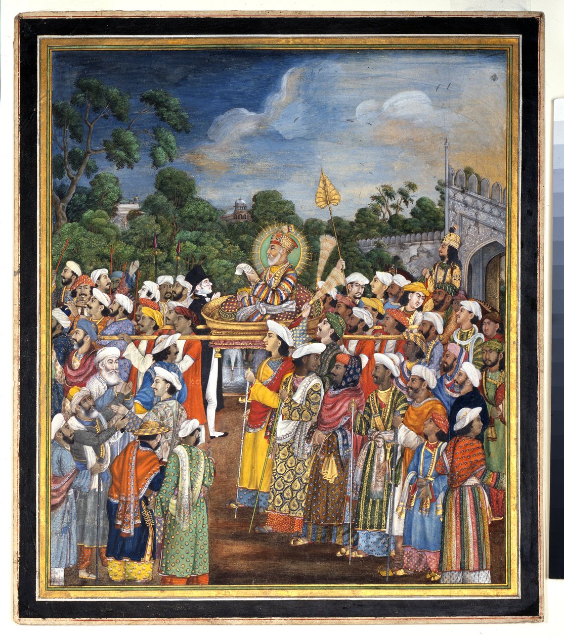 Akbar Shah II reçoit le Résident Britannique, vers 1810 - Indian School