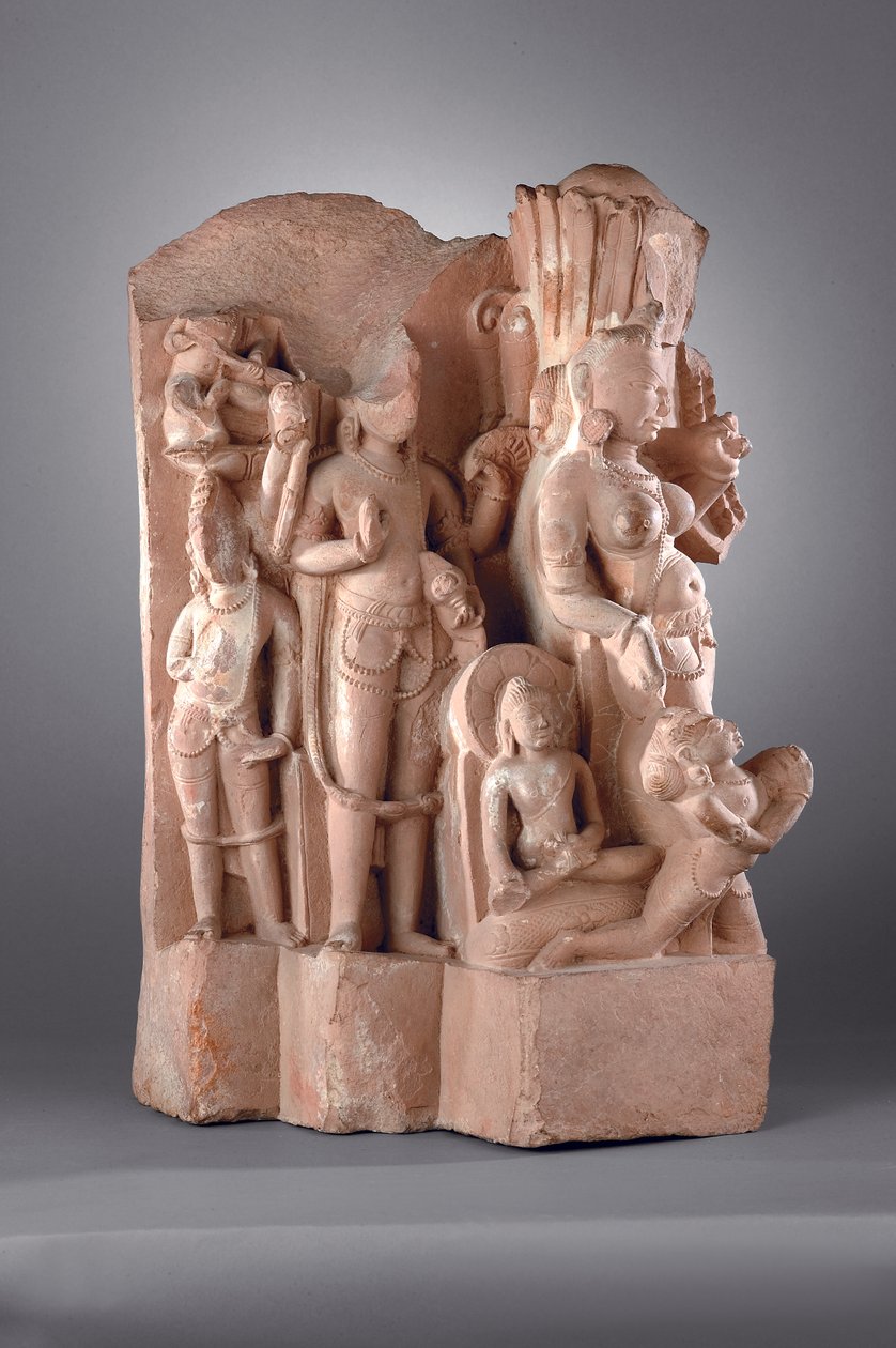 Serviteurs de Vishnu avec Gada, 10e-11e siècle - Indian School