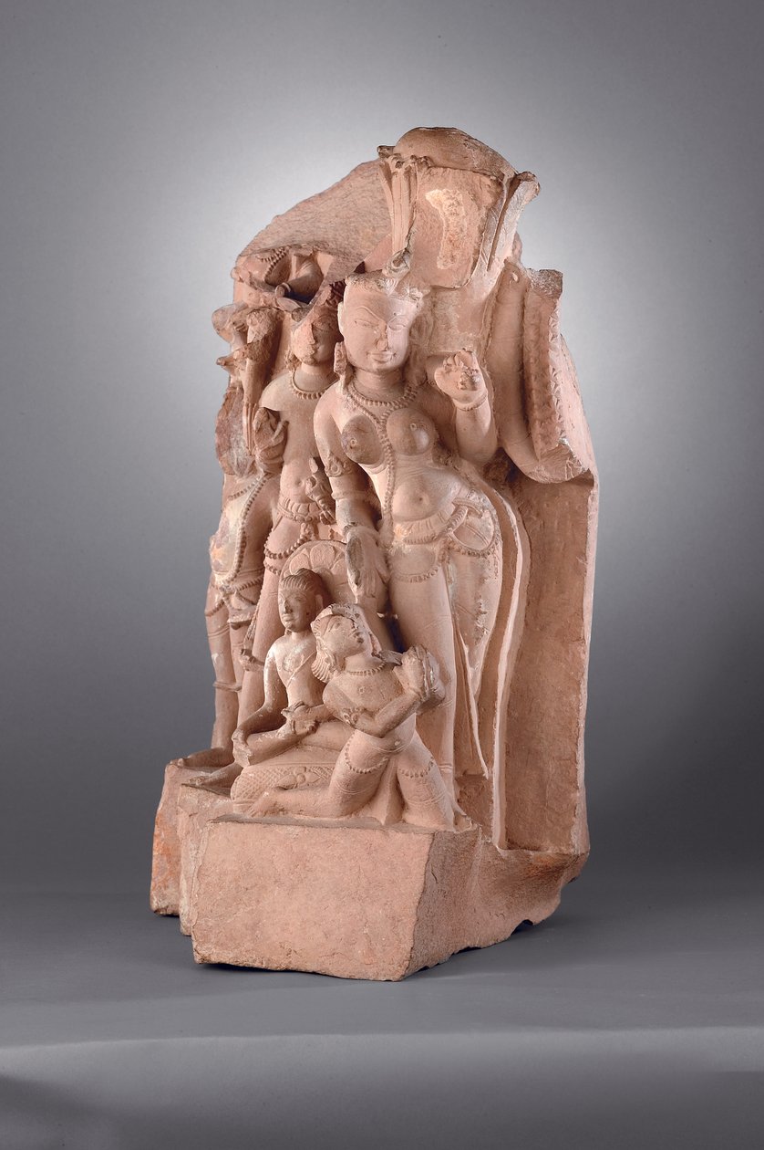 Serviteurs de Vishnu avec Gada, 10e-11e siècle - Indian School