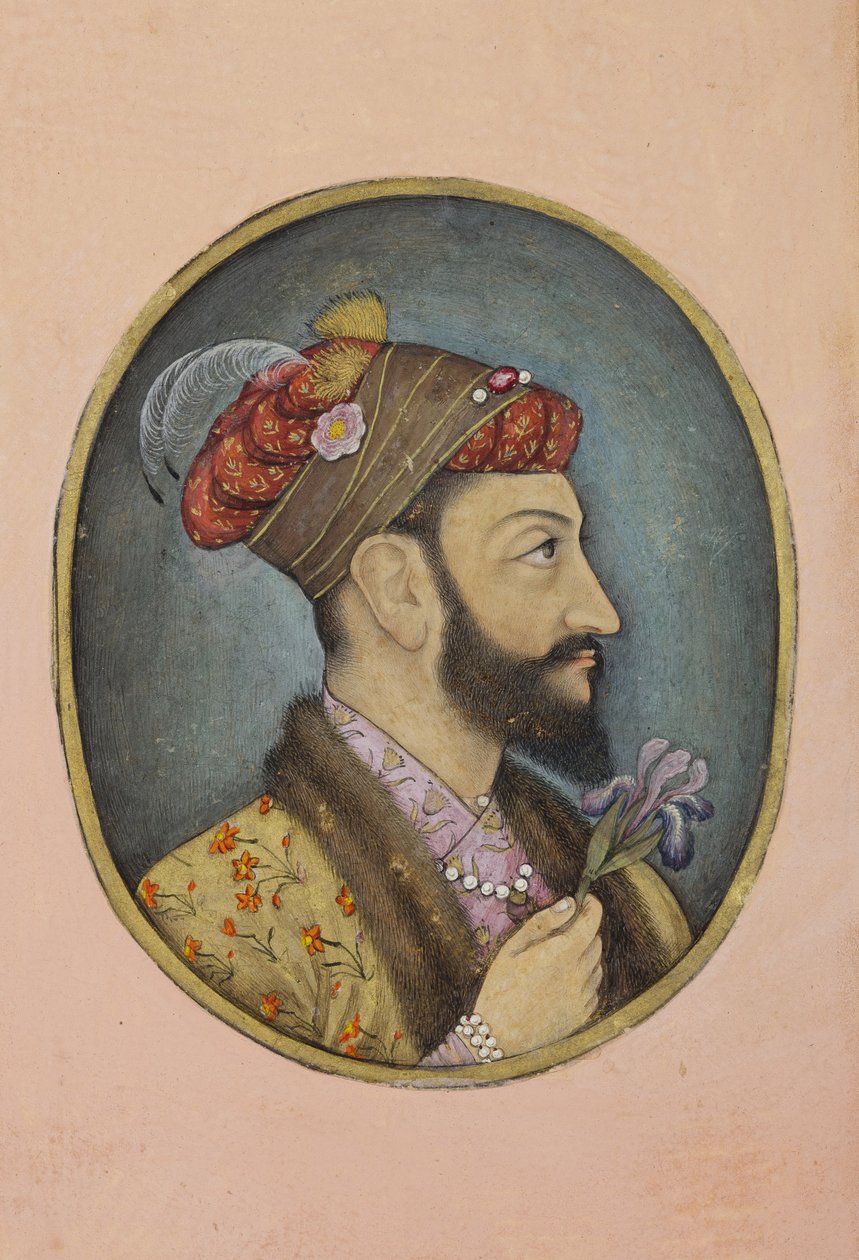 Aurangzeb Bahadur tenant une iris - Indian School