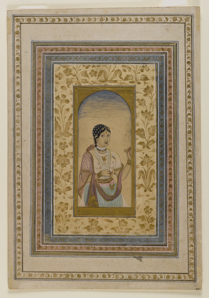 Courtisane à une fenêtre, 18ème siècle - Indian School