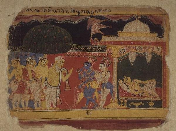 Folio. Nanda fait ses adieux à Krishna et Balarama, du 