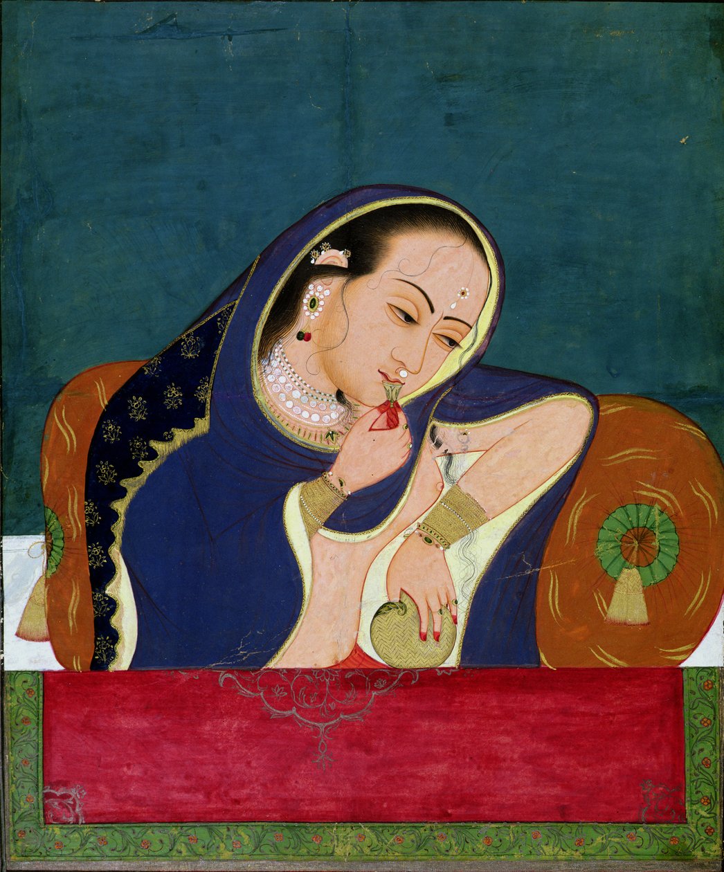 Dame enivrée à une fenêtre, fin 18ème siècle - Indian School