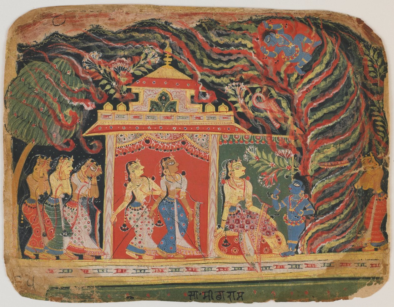 Krishna emporté par le démon du tourbillon, tiré d