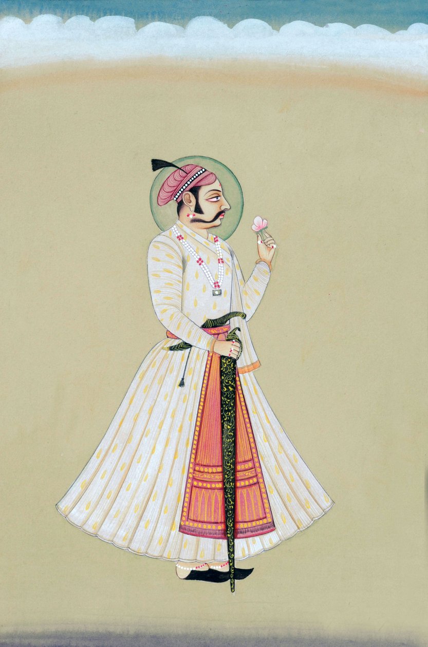 Peinture miniature de Maharana Amar Singh Udaipur - Indian School