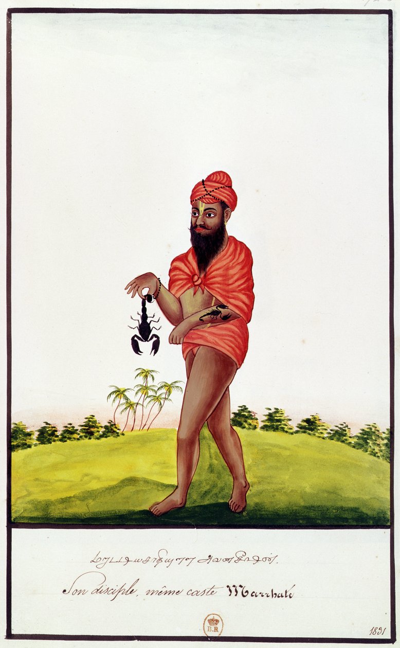 Ms Indien 743 Vendeur de remèdes contre les piqûres de scorpion, 1831 - Indian School
