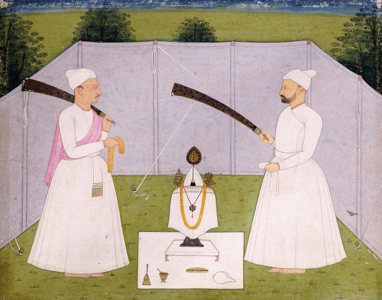 Pandits assistant au sanctuaire personnel de Balwant Singh - Indian School