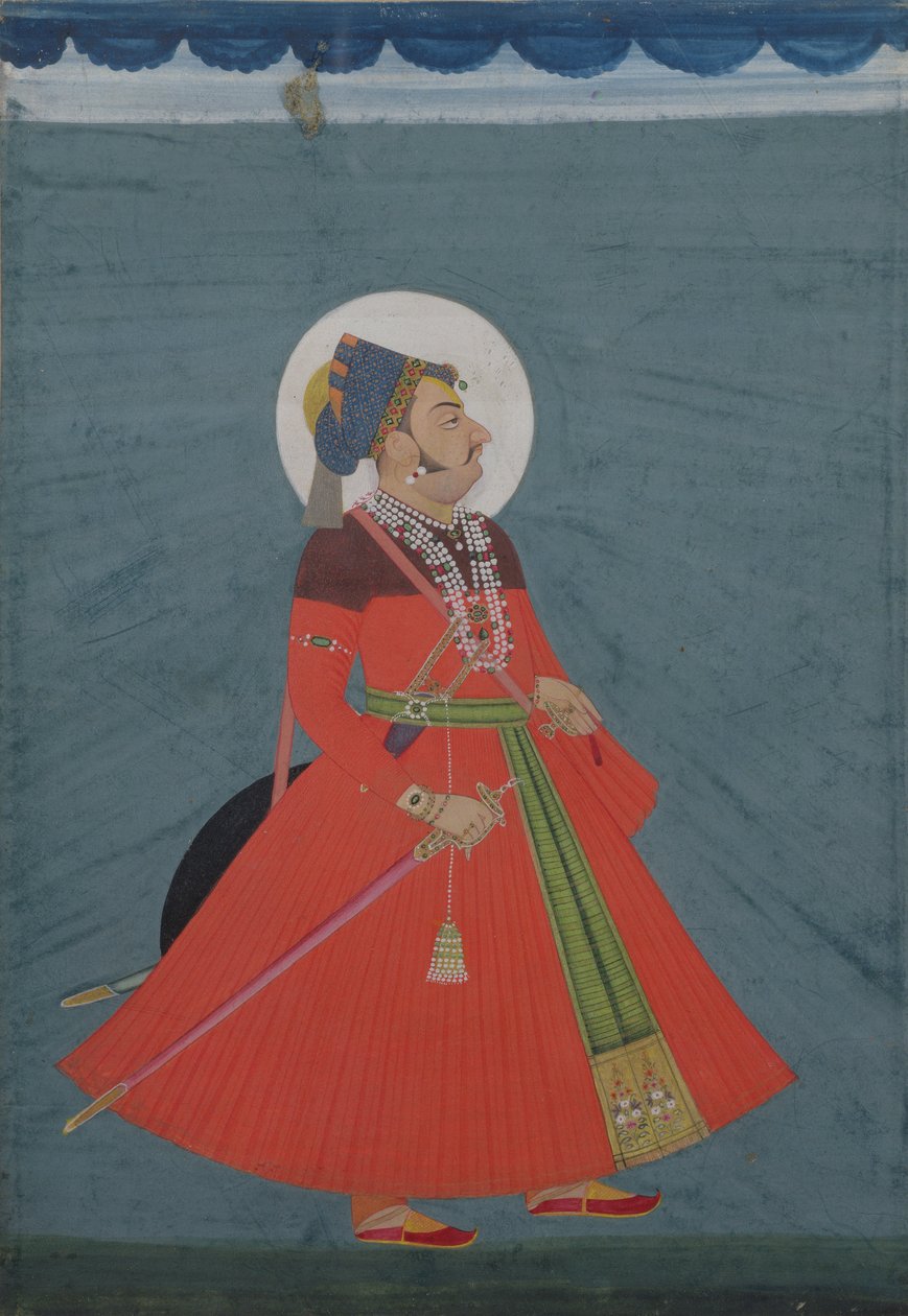 Portrait du Maharajah Ajit Singh de Jodhpur (1678-1724), Jodhpur, 19ème siècle - Indian School