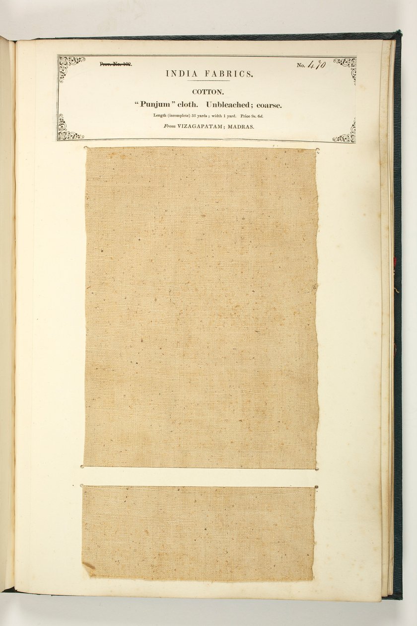 Tissu Punjum, Vizagapatam, Madras, de La Collection des fabricants de textiles de l