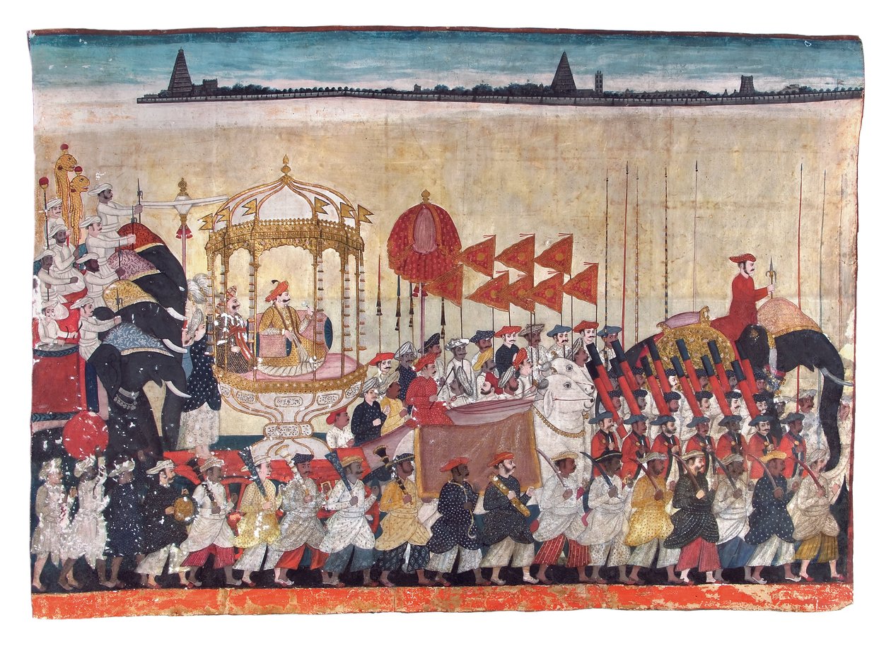 Rao Tuljaji en procession, c.1775 - Indian School