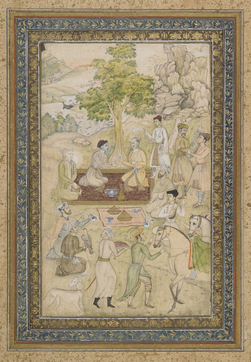 Sultan Murad et Sultan Daniyal en pique-nique, folio d