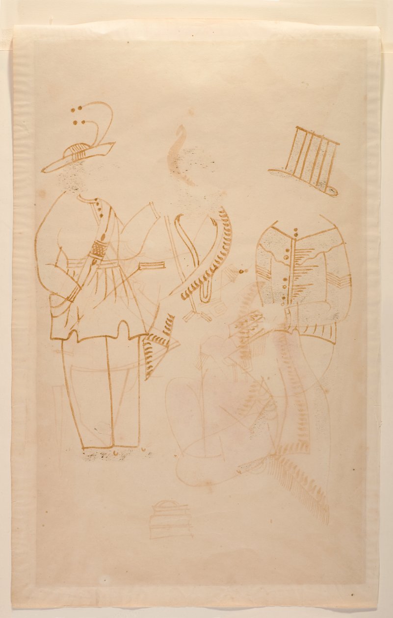 Le greffier Nabin tue sa femme Elokeshi avec un épluche-légumes, vers 1880 - Indian School