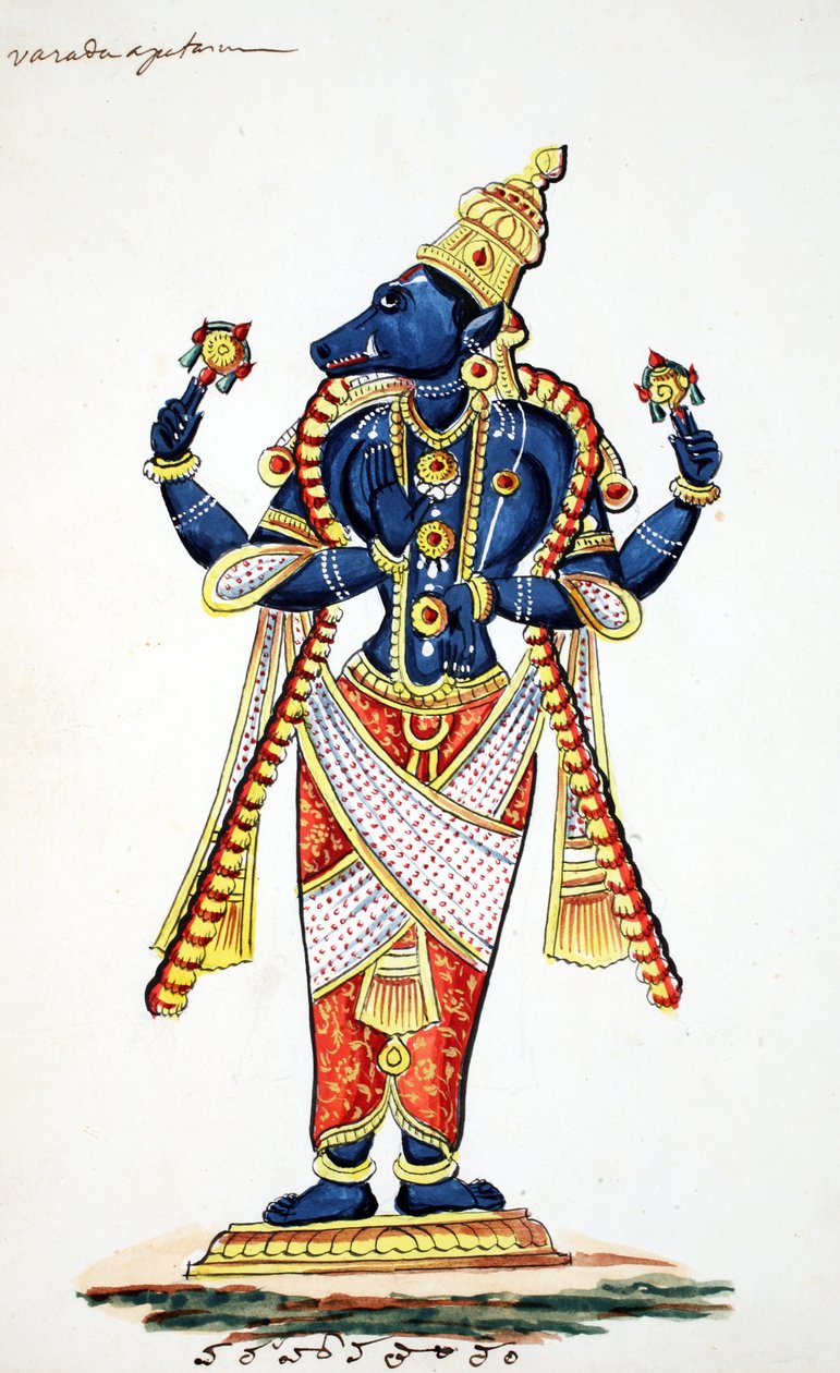 Varaha, avatar sanglier de Vishnu - Indian School