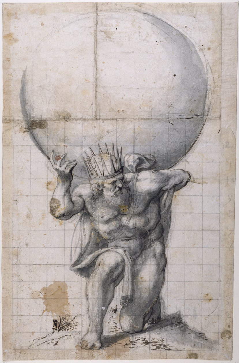 Atlas : volet arrière ou scène de soulagement - Inigo Jones
