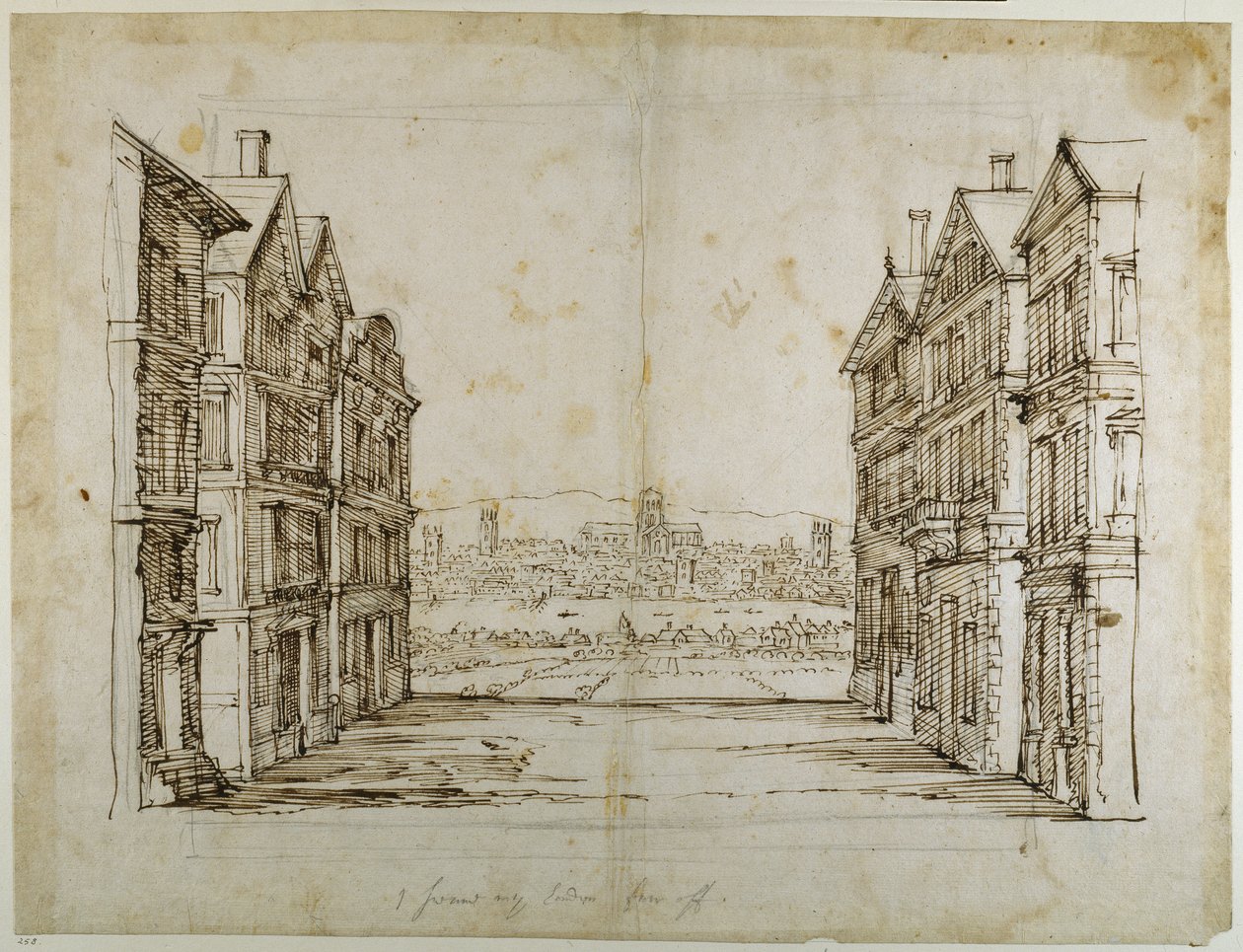 Maisons anglaises avec Londres et la Tamise au loin - Inigo Jones