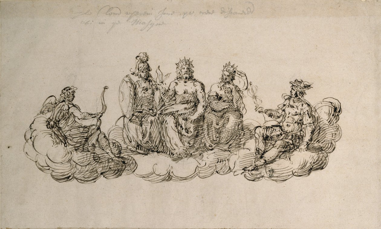 Jupiter avec le Sénat des Dieux, c.1622 - Inigo Jones