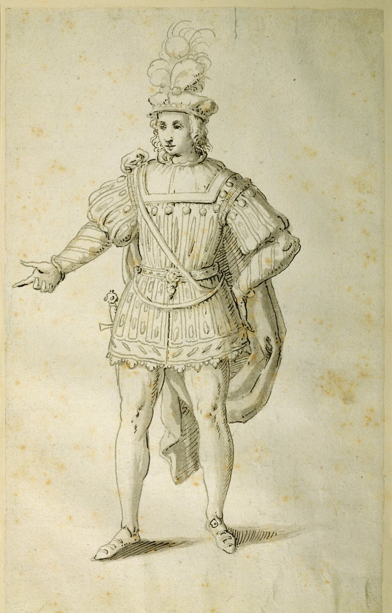 Jeune homme en costume britannique ancien, vers 1611 - Inigo Jones