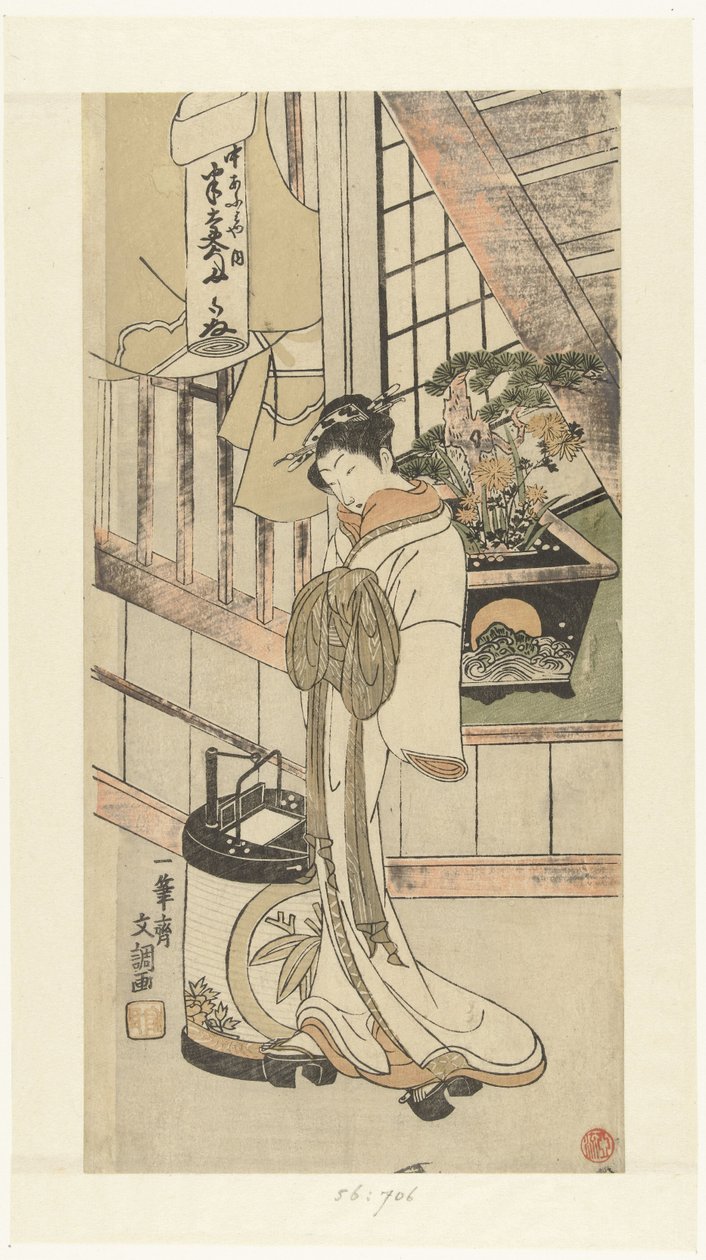 Courtisane Handayu de la maison Naka-omi - Ippitsusai Bunchō